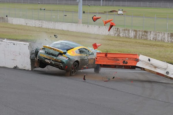 Aston Martin V8 Vantage Destroyed At Rally Calder