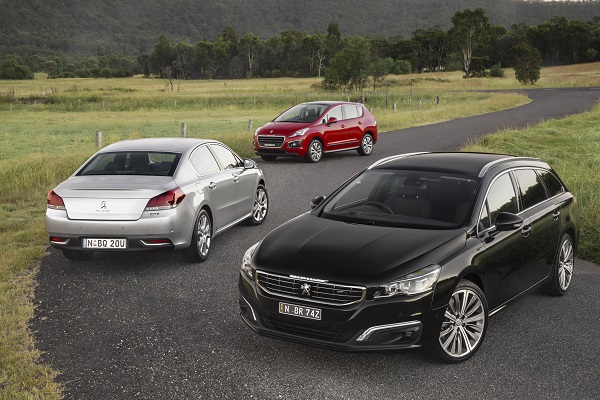 (Foreground) Peugeot 508 GT and (middle) 508 Allure and (background) 3008.