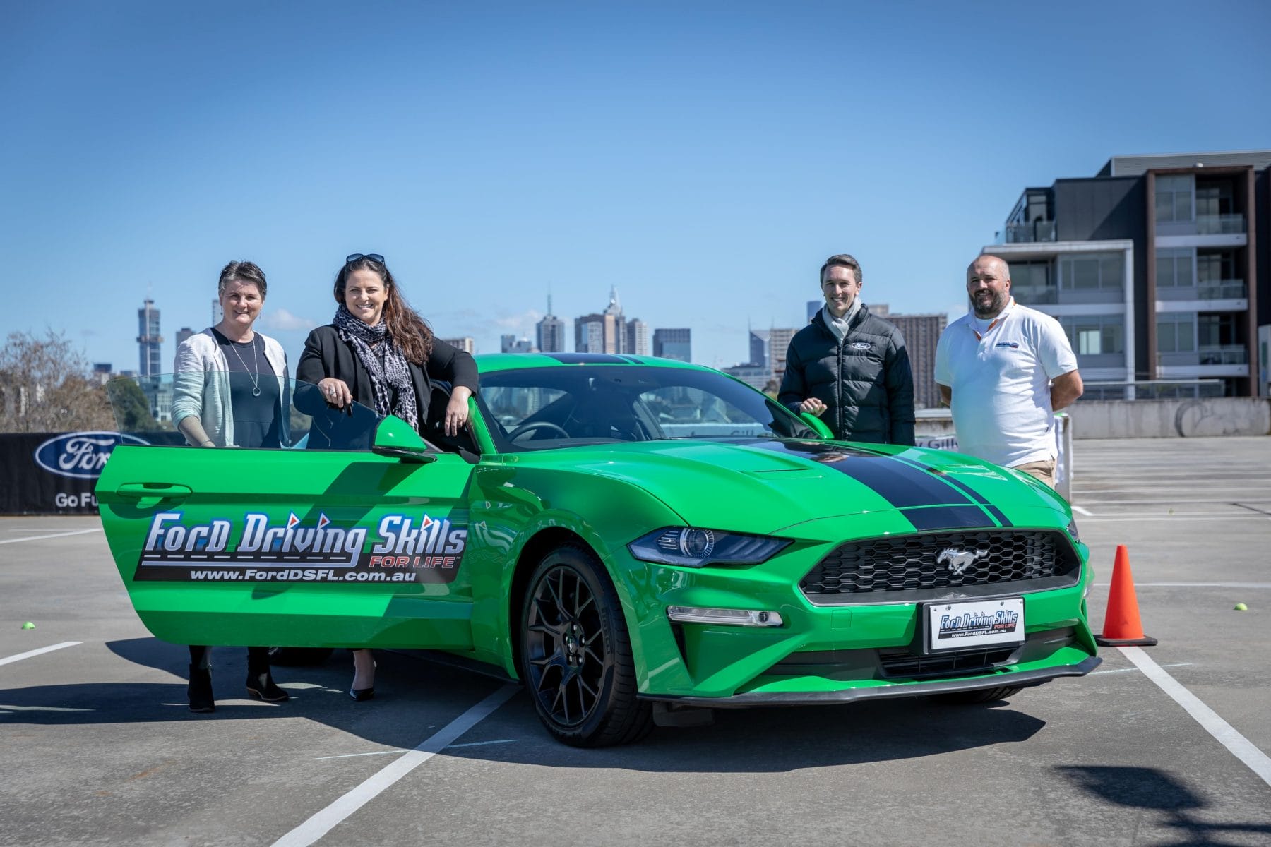 Dr Marilyn Johnson (AGF), Kay Hart (Ford CEO), Matt Moran (Ford Communications Director) and James Stewart (Driving Solutions)