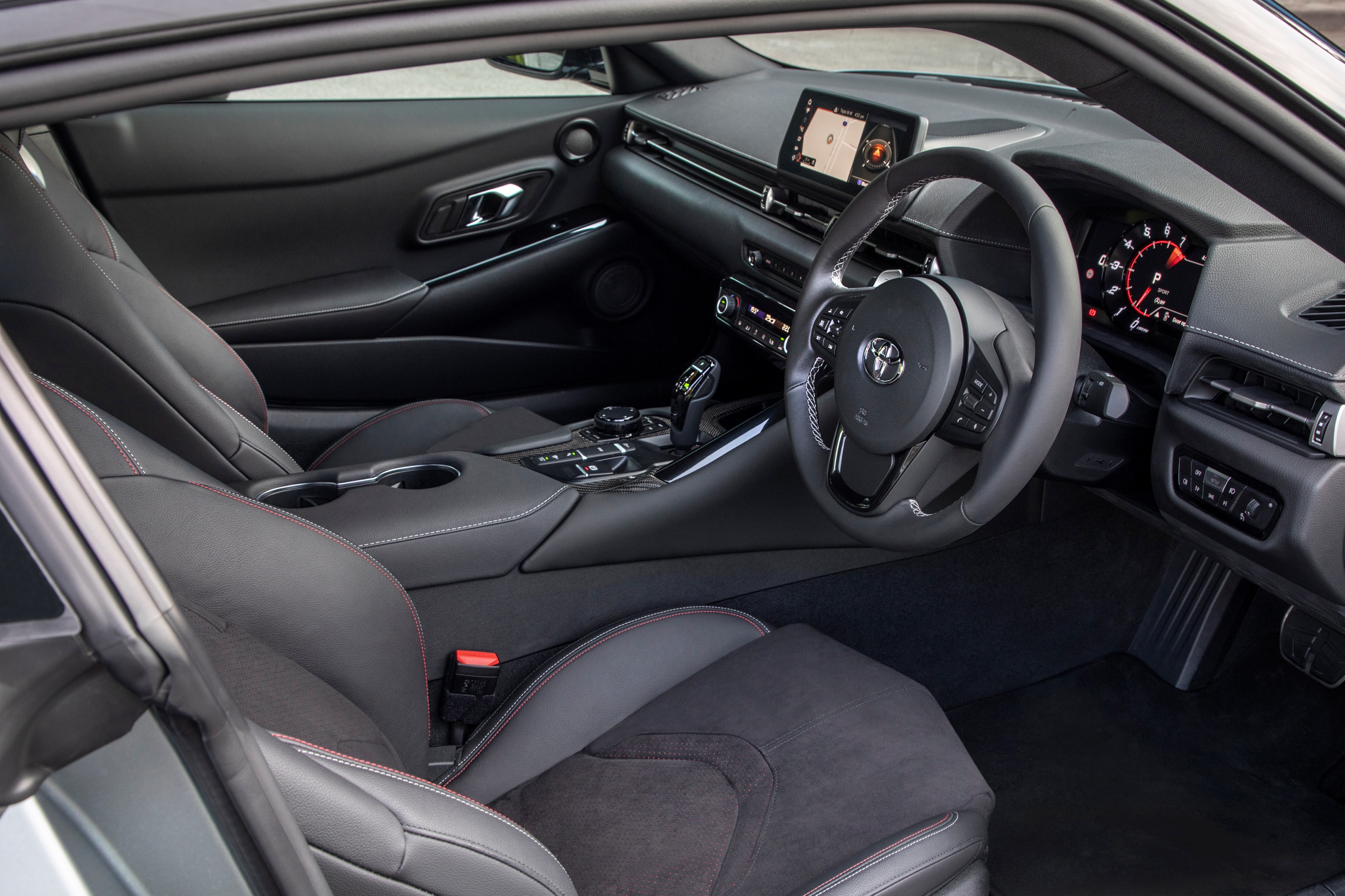 2019 Toyota GR Supra GTS Nurburg Matte Grey alcantara interior.