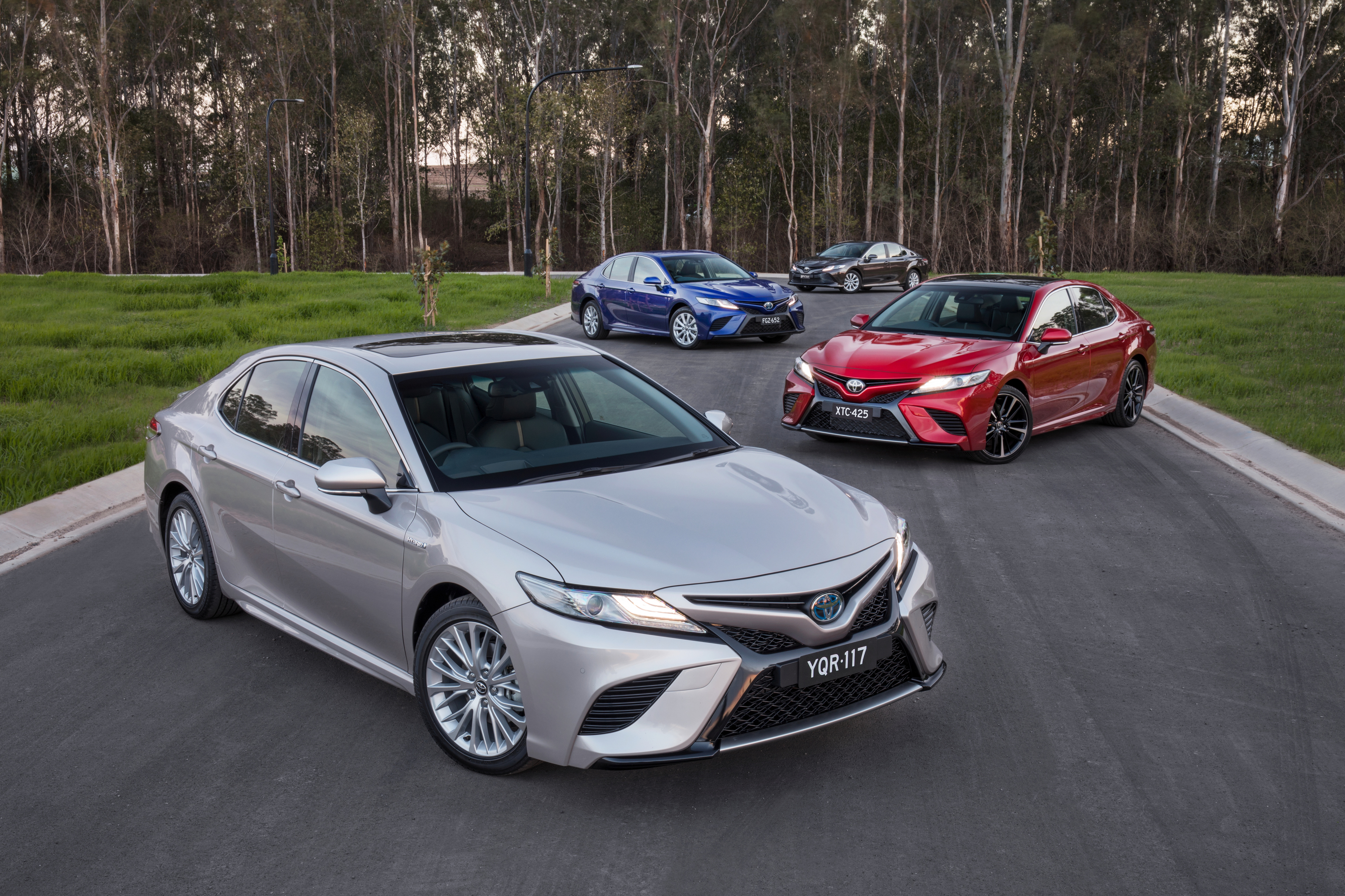 2017 Toyota Camry range - (front to rear) SL, SX, Ascent Sport and Ascent