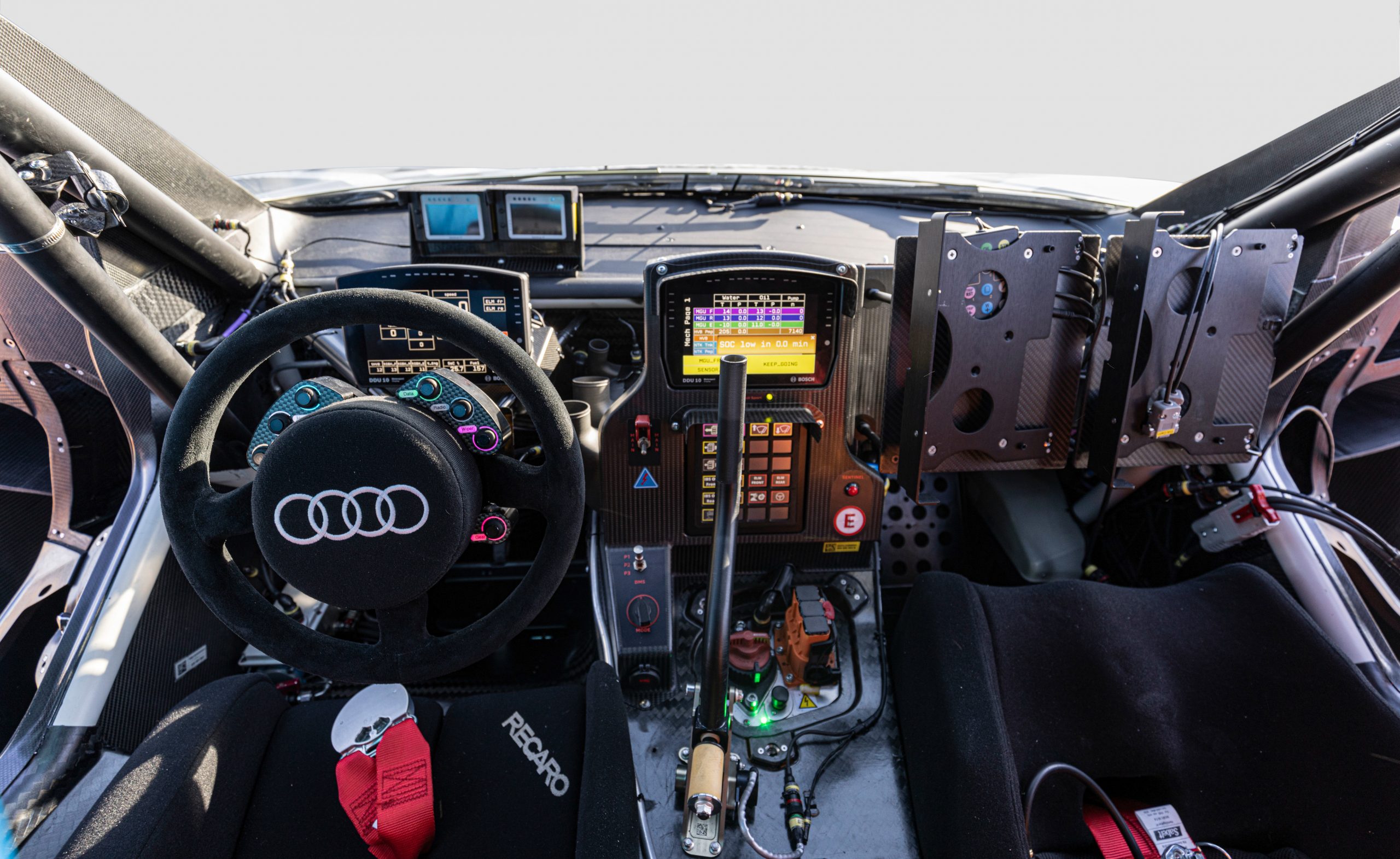 The Audi RS Q e-tron during testing in Morocco for the Dakar Rally.