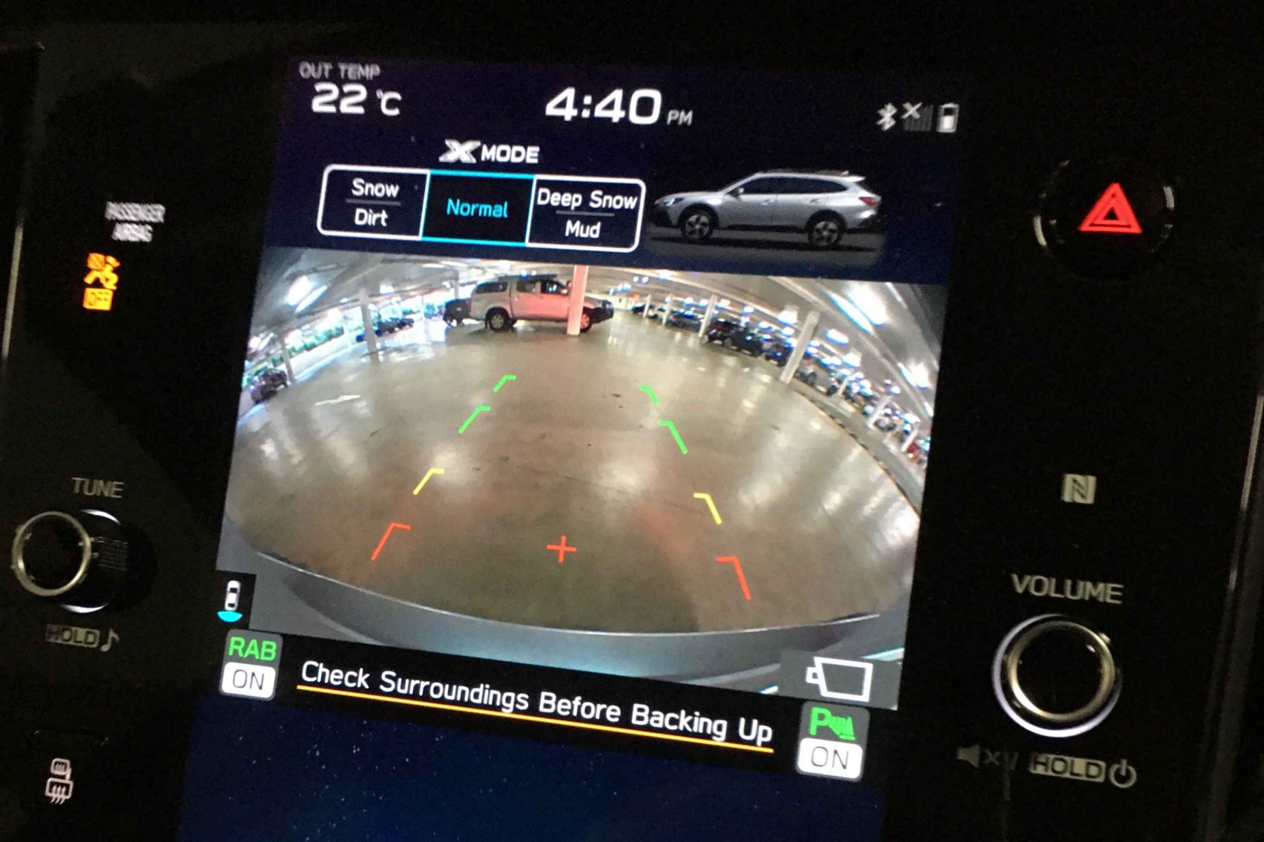 Subaru Outback Touring interior reverse camera