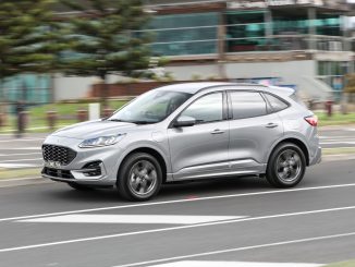 2022 Ford Escape ST Line PHEV driving front quarter