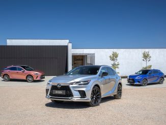 2023 Lexus RX (L-R) RX 350h Sports Luxury, RX 500h F Sport Performance and RX 350 F Sport.